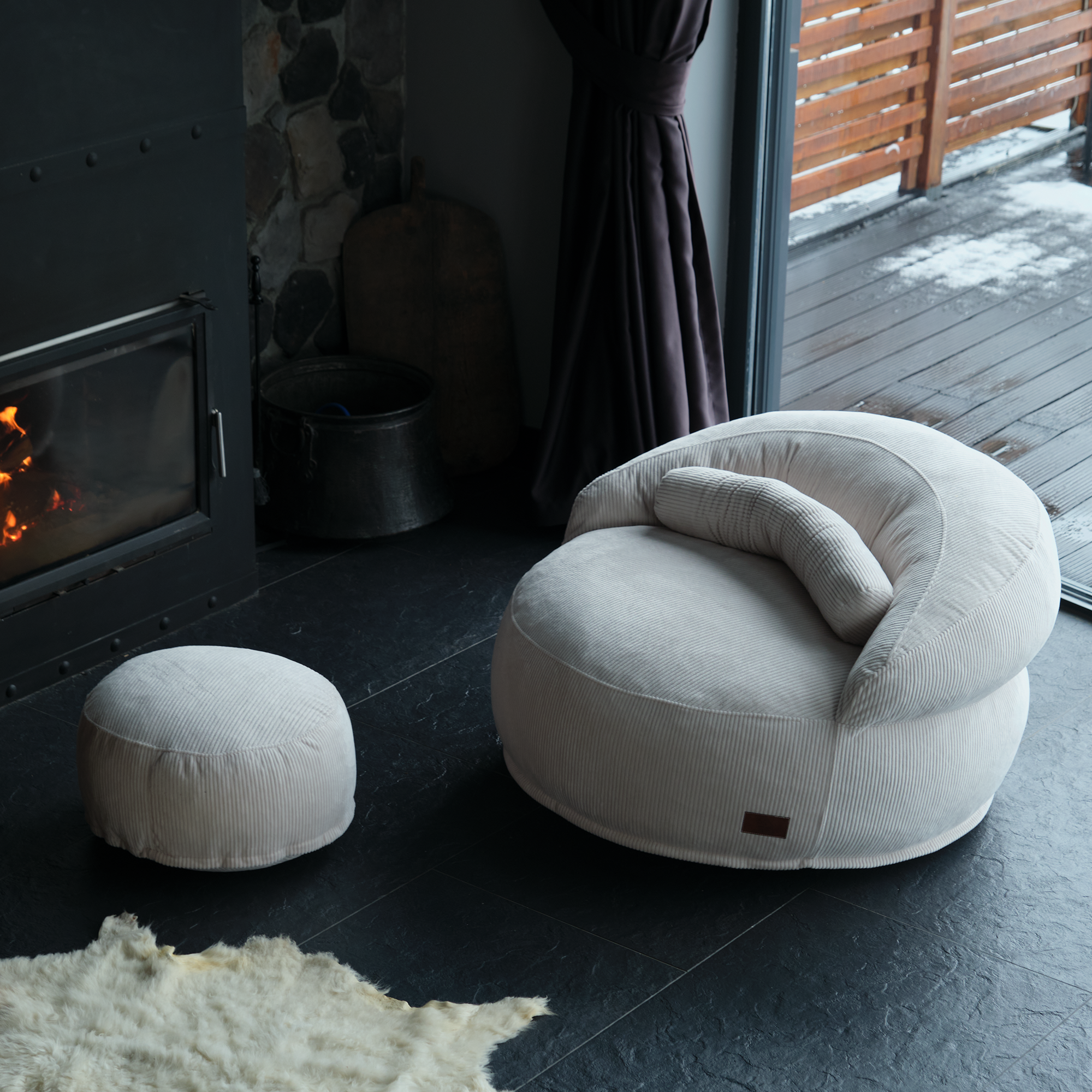 Round Pouf Chair Designed For Cozy And Modern Living Spaces