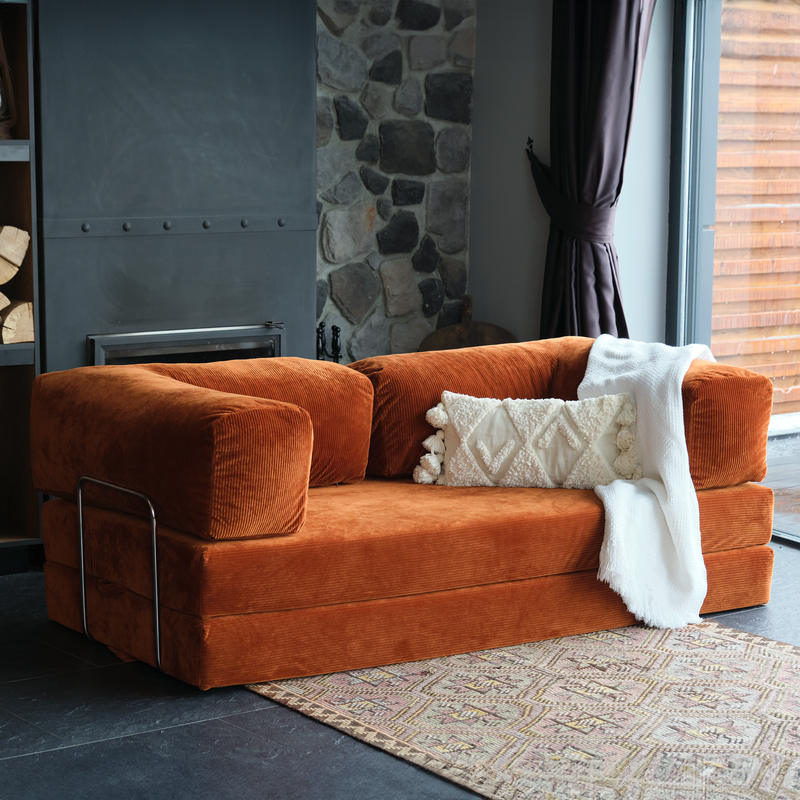 A Soft Teddy Sofa Bed That Blends Modern Comfort With Cozy Design, Perfect For Relaxing Or Hosting Overnight Guests