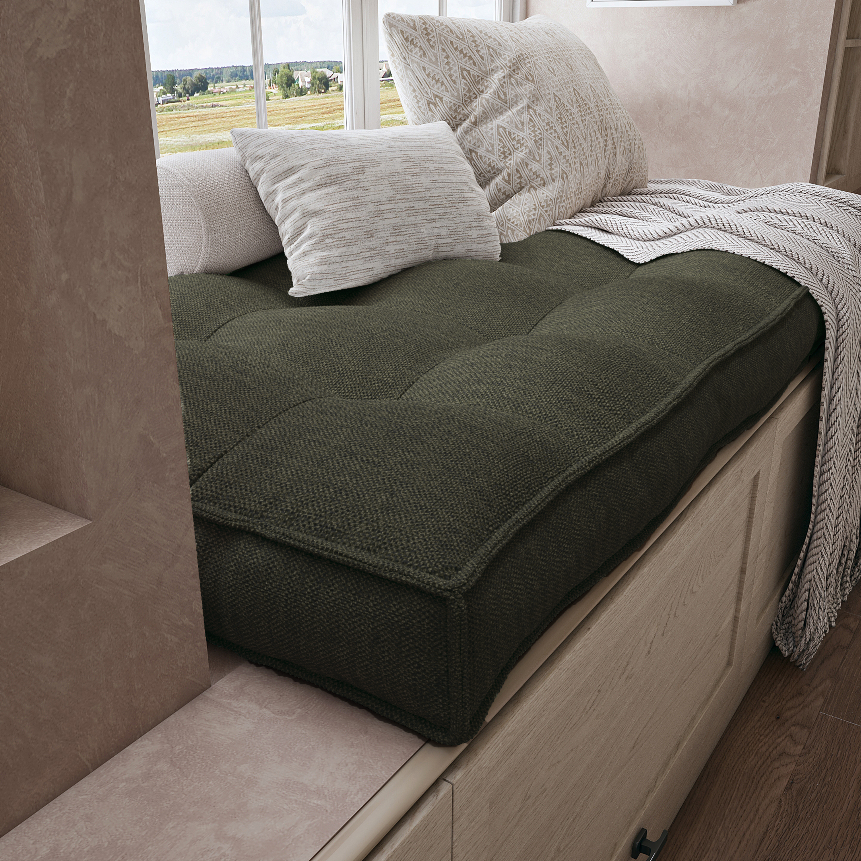 Tufted Window Seat Cushion Brings Timeless Charm and Everyday Relaxation.