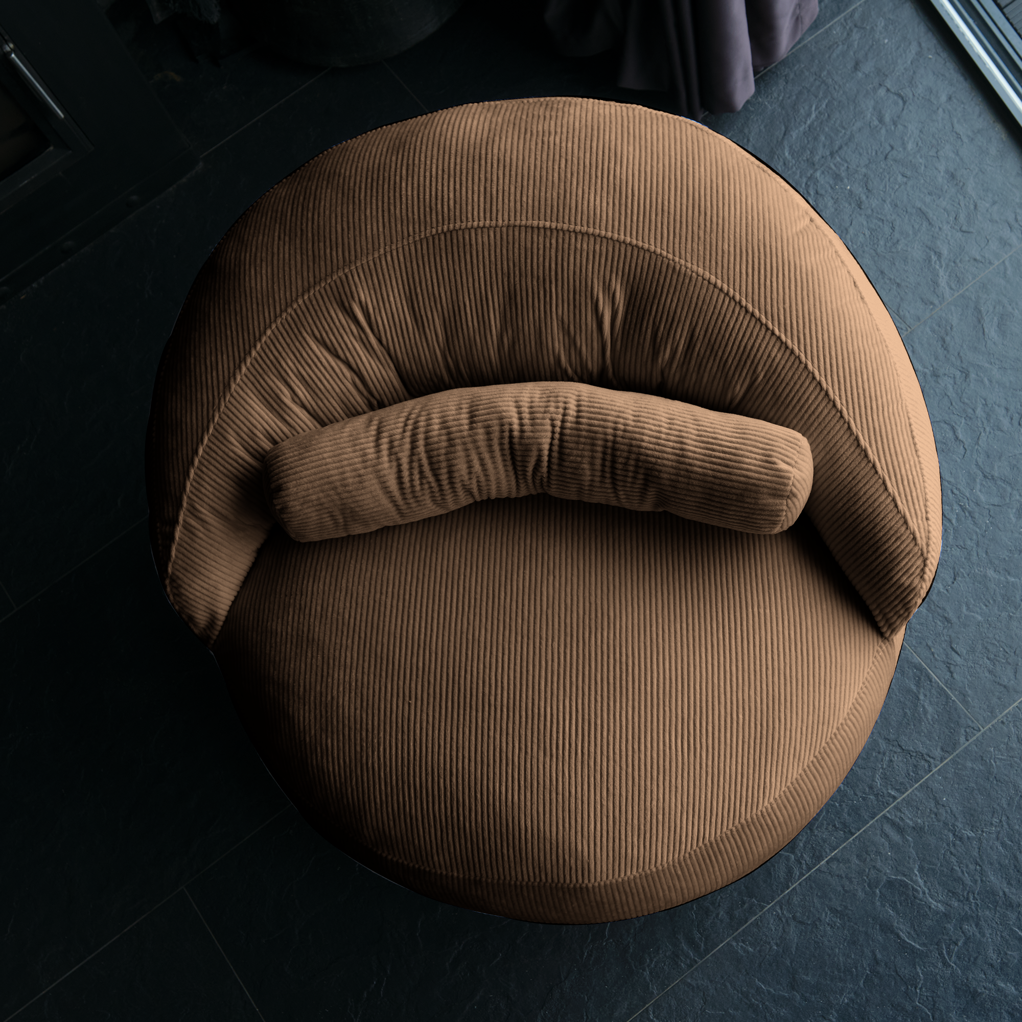 Velvet Style Pouf Chair Enhances Interiors With Chic Design