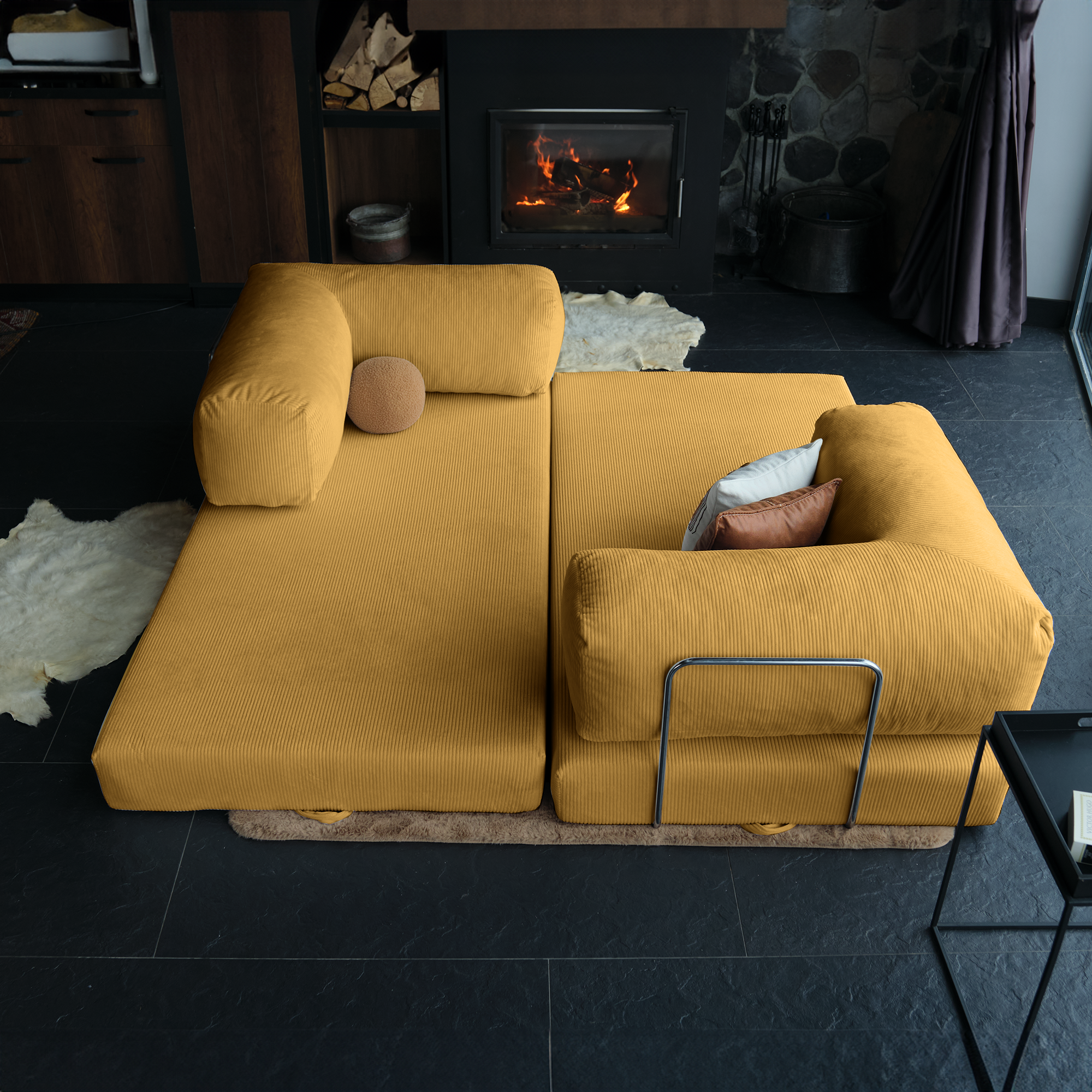 Luxurious Velvet Teddy Sofa Bed Designed For Comfort And Elegance, Ideal For Both Lounging And Creating A Chic Atmosphere