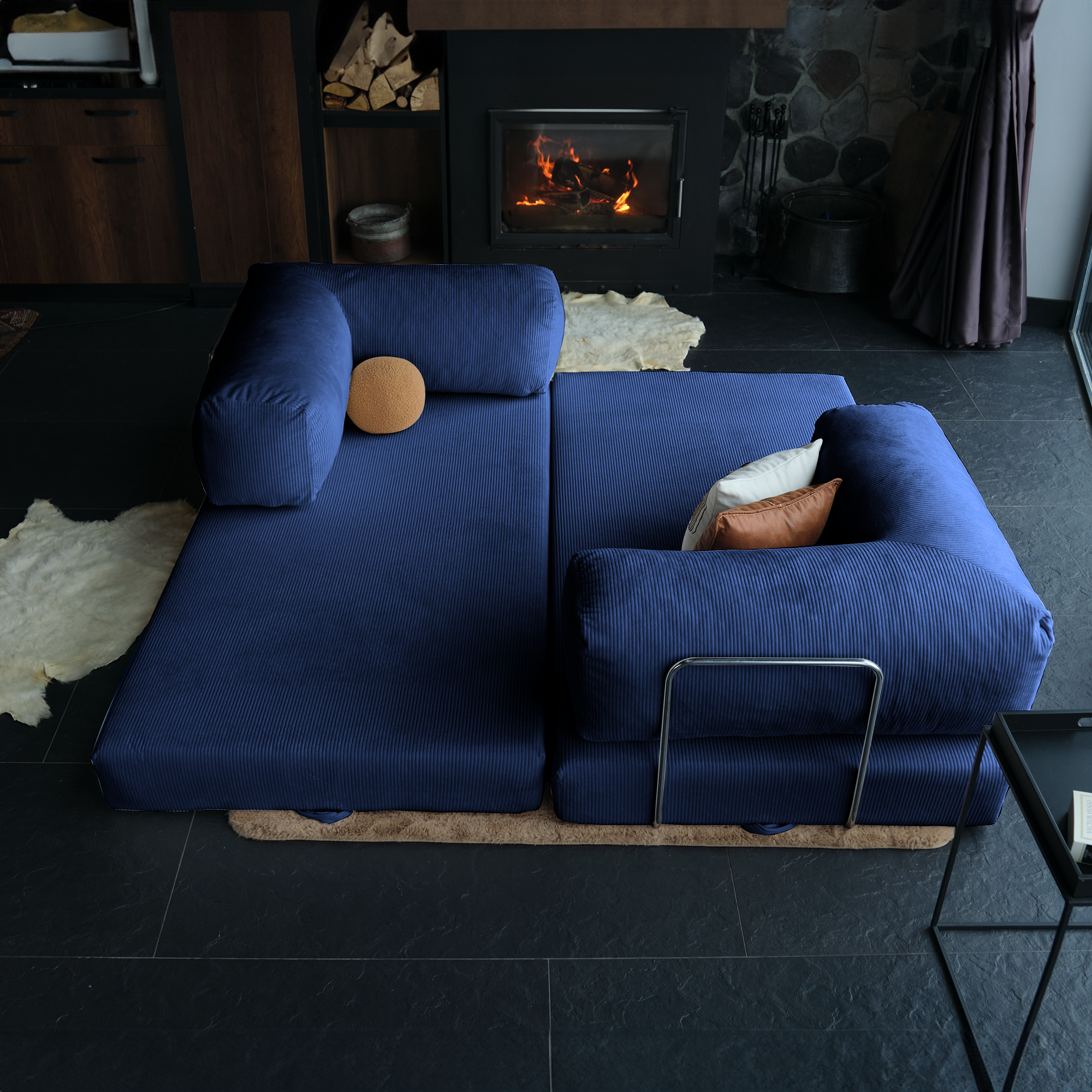 Luxurious Velvet Teddy Sofa Bed Designed For Comfort And Elegance, Ideal For Both Lounging And Creating A Chic Atmosphere
