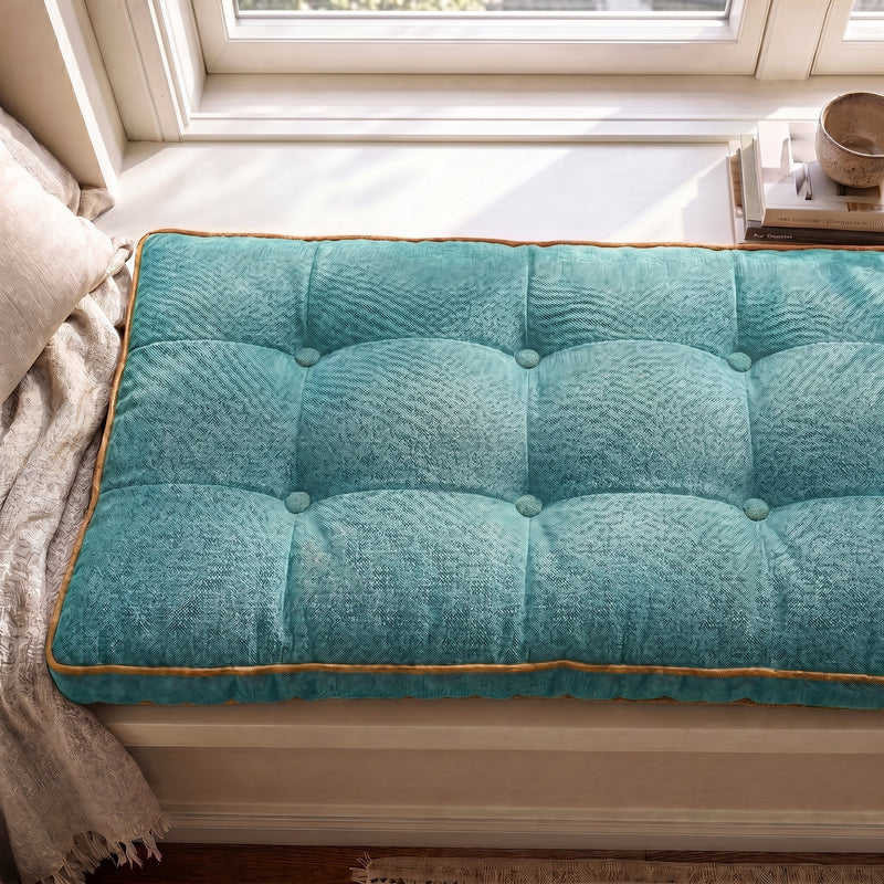 Custom Colorful Piping Tufted Reading Nook Cushion