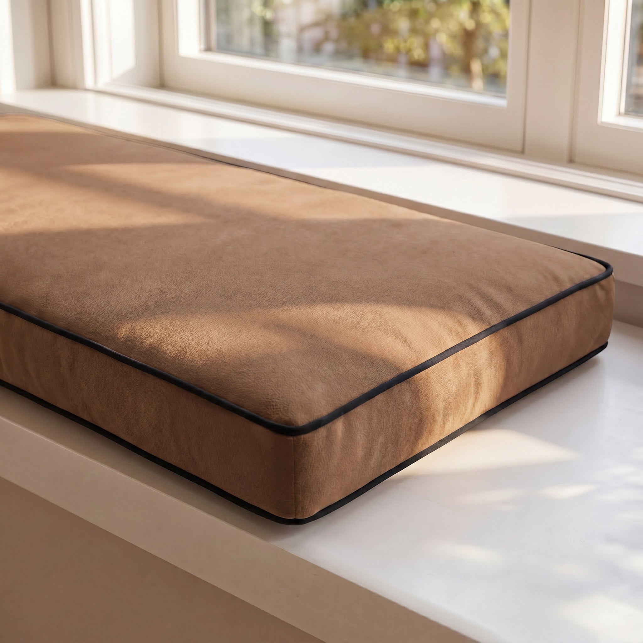 Custom Velvet & Cotton Colorful Piping Flat Indoor Bench Cushion