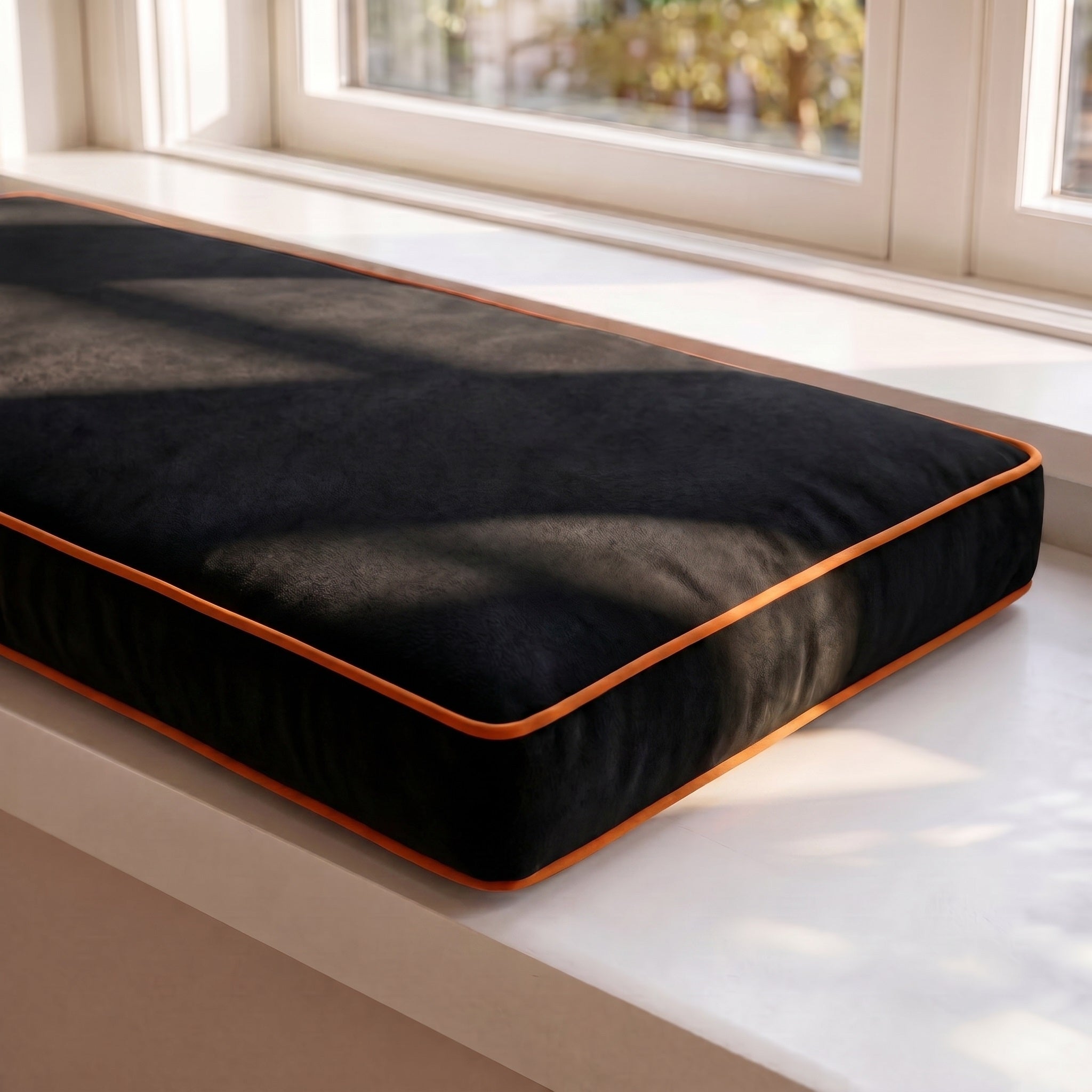 Custom Velvet & Cotton Colorful Piping Flat Reading Nook Cushion