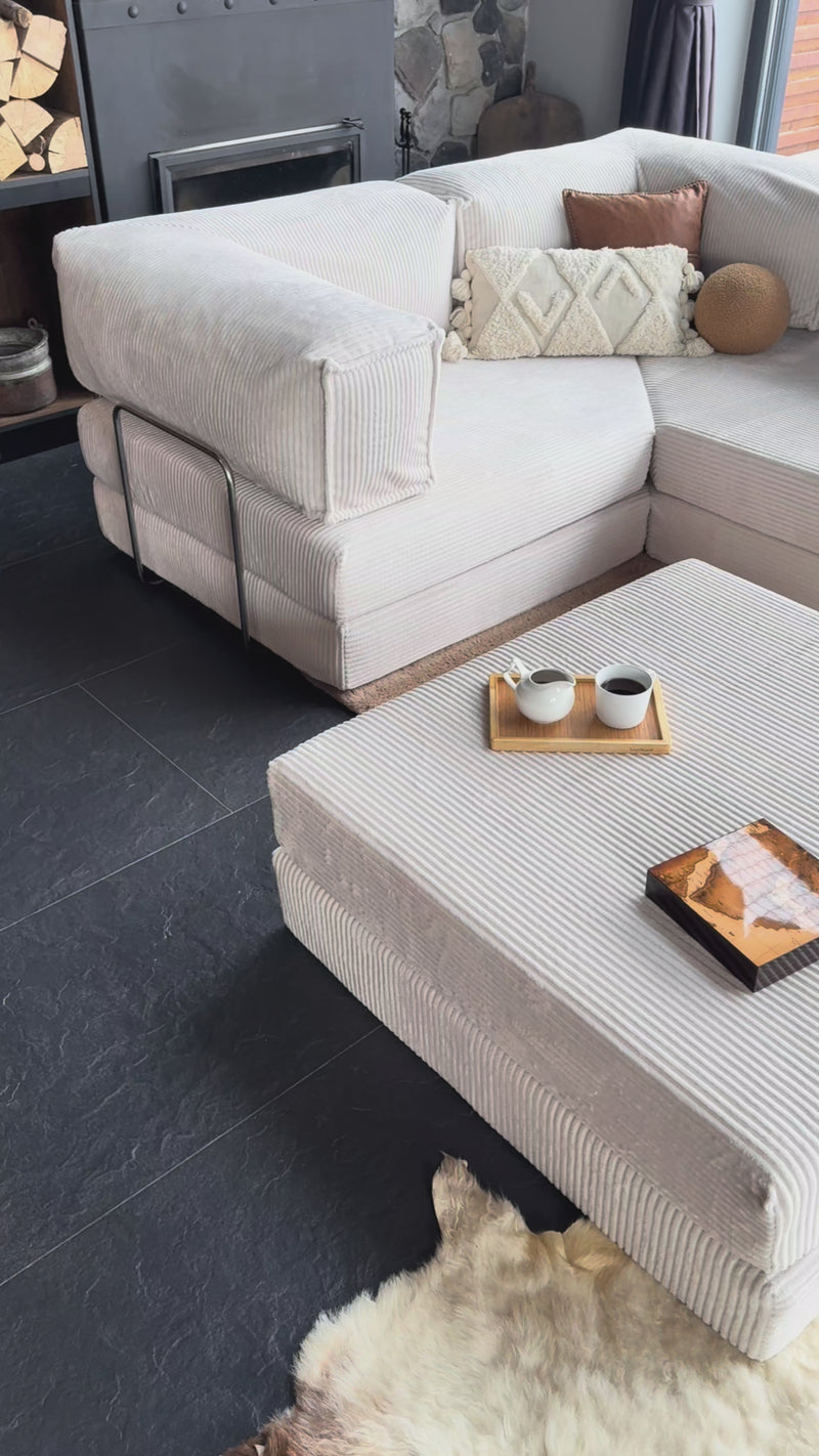 A Soft Teddy Sofa Bed That Blends Modern Comfort With Cozy Design, Perfect For Relaxing Or Hosting Overnight Guests