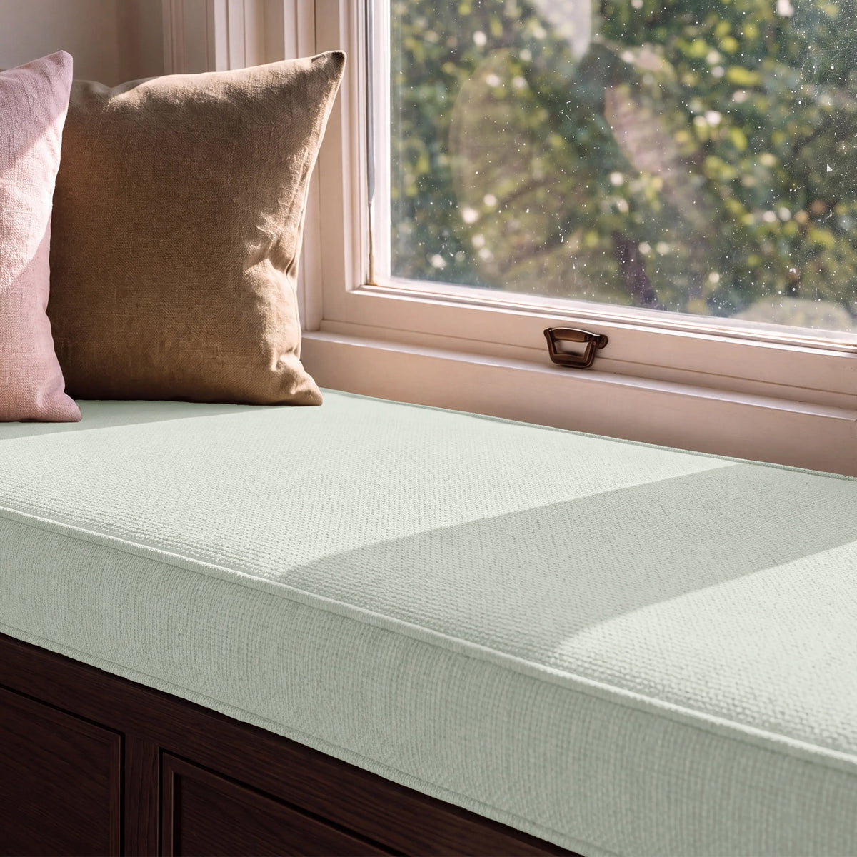 Custom Off-white Flat Bench Cushion COVER - RS/1