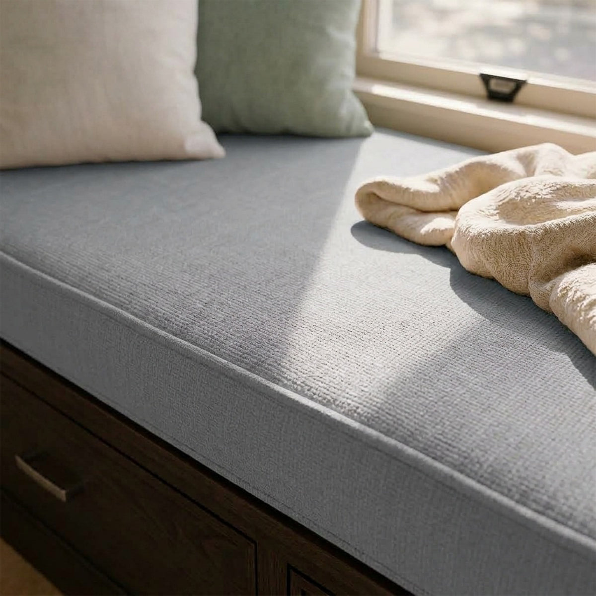Custom Gray Flat Bench Cushion Cover - RS/12