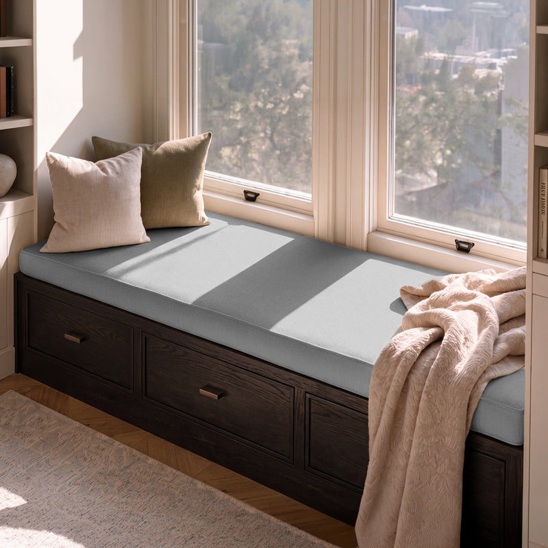 Custom Gray Flat Bench Cushion Cover - RS/12