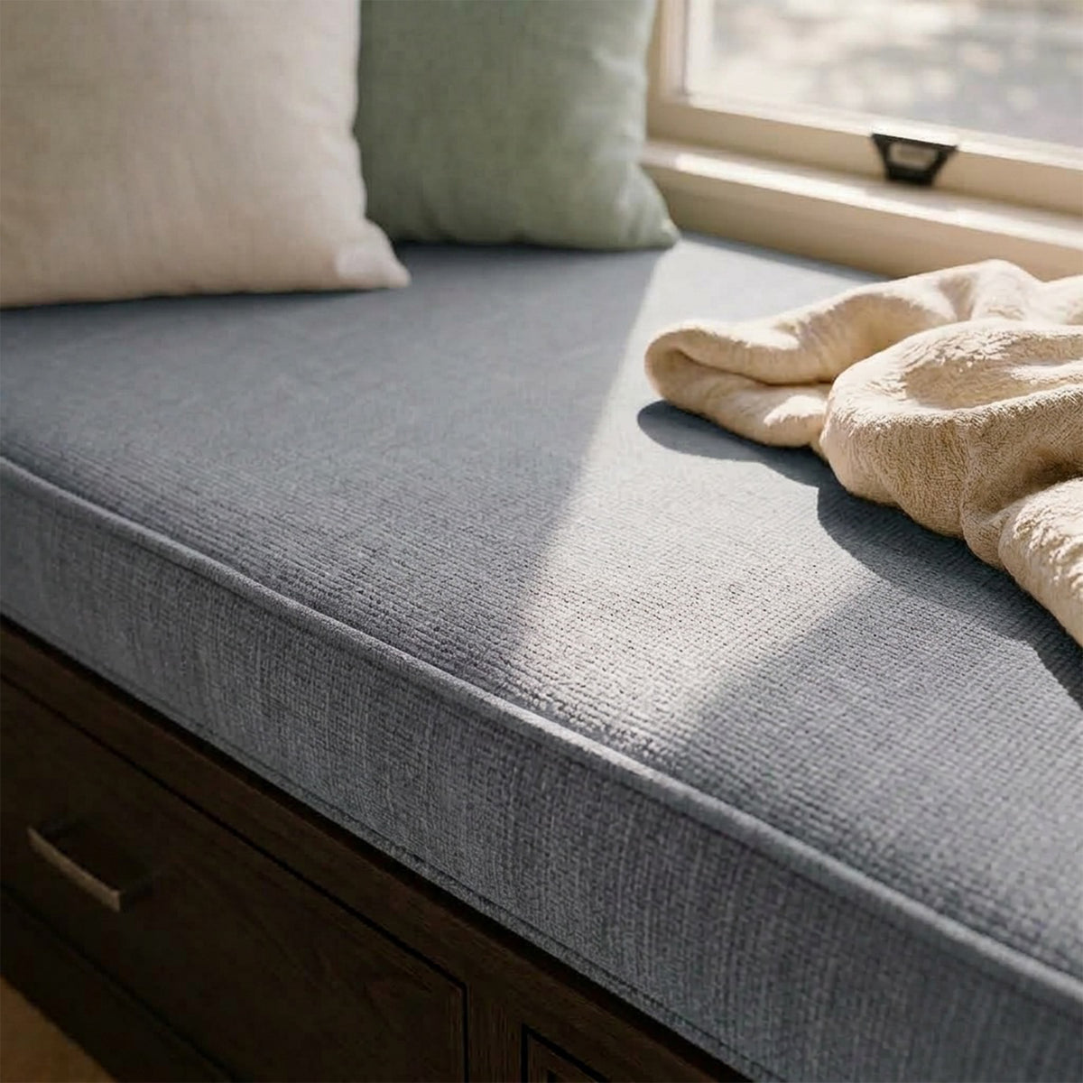 Custom Gray Flat Bench Seat Cushion Cover - RS/13