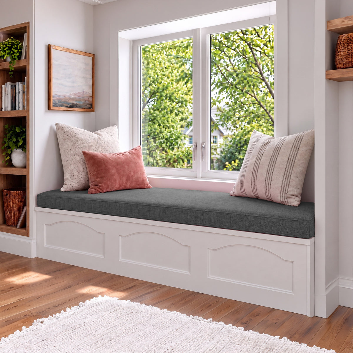 Custom Charcoal Flat Bench Cushion Cover - RS/14