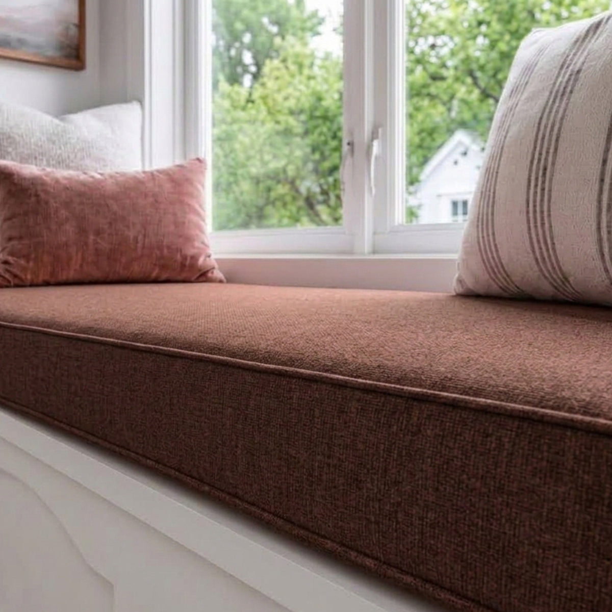 Custom Dark Brown Flat Bench Cushion Cover - RS/15
