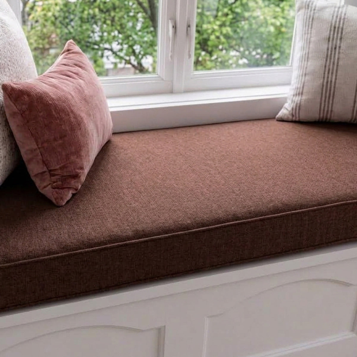 Custom Dark Brown Flat Bench Cushion Cover - RS/15