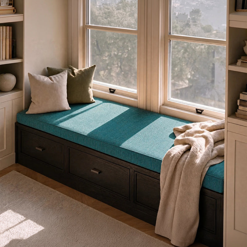 Custom Turquoise Flat Bench Cushion Cover - RS/16