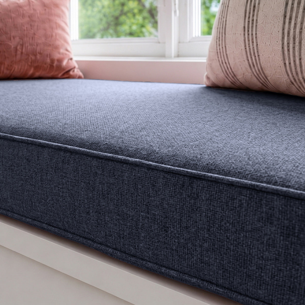 Custom Navy Flat Bench Cushion Cover - RS/17