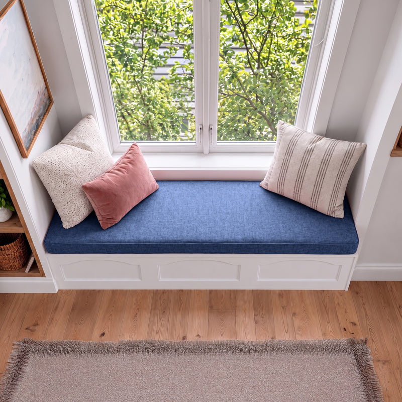 Custom Blue Flat Bench Seat Cushion - RS/18
