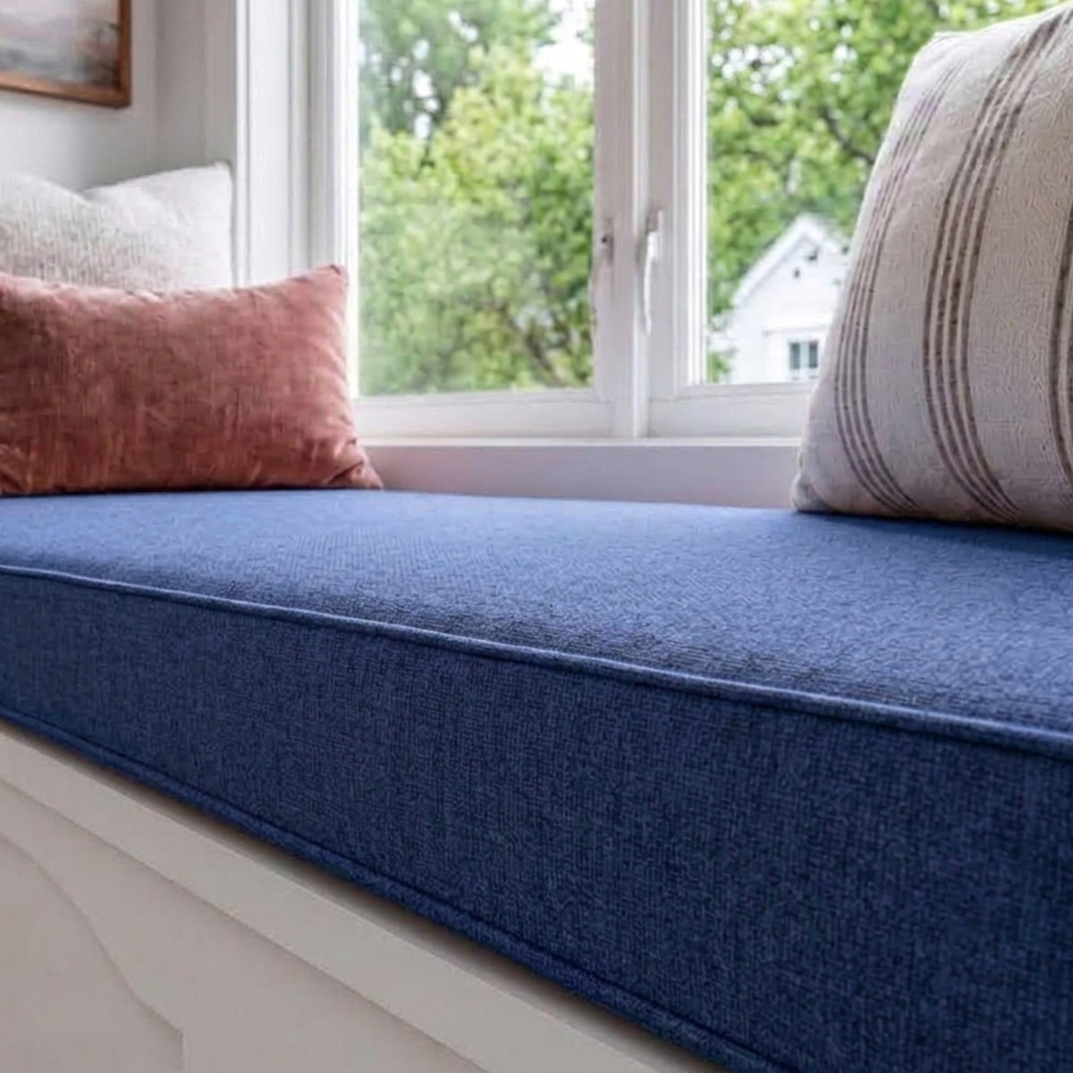 Custom Blue Flat Bench Seat Cushion Cover - RS/18