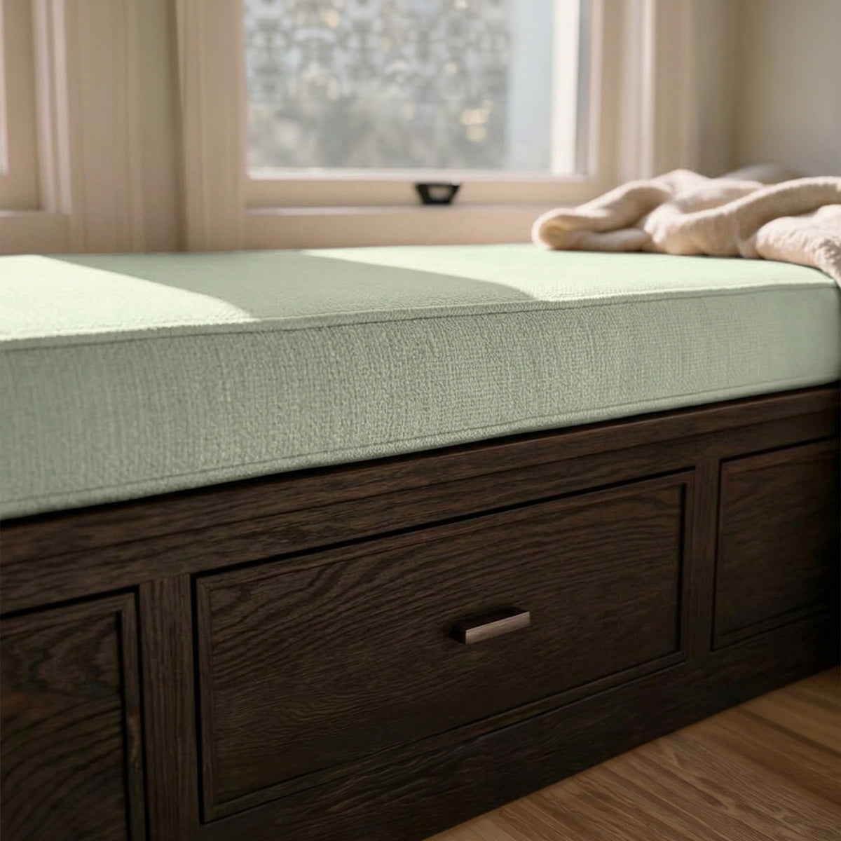 Custom Beige Flat Bench Cushion Cover - RS/3