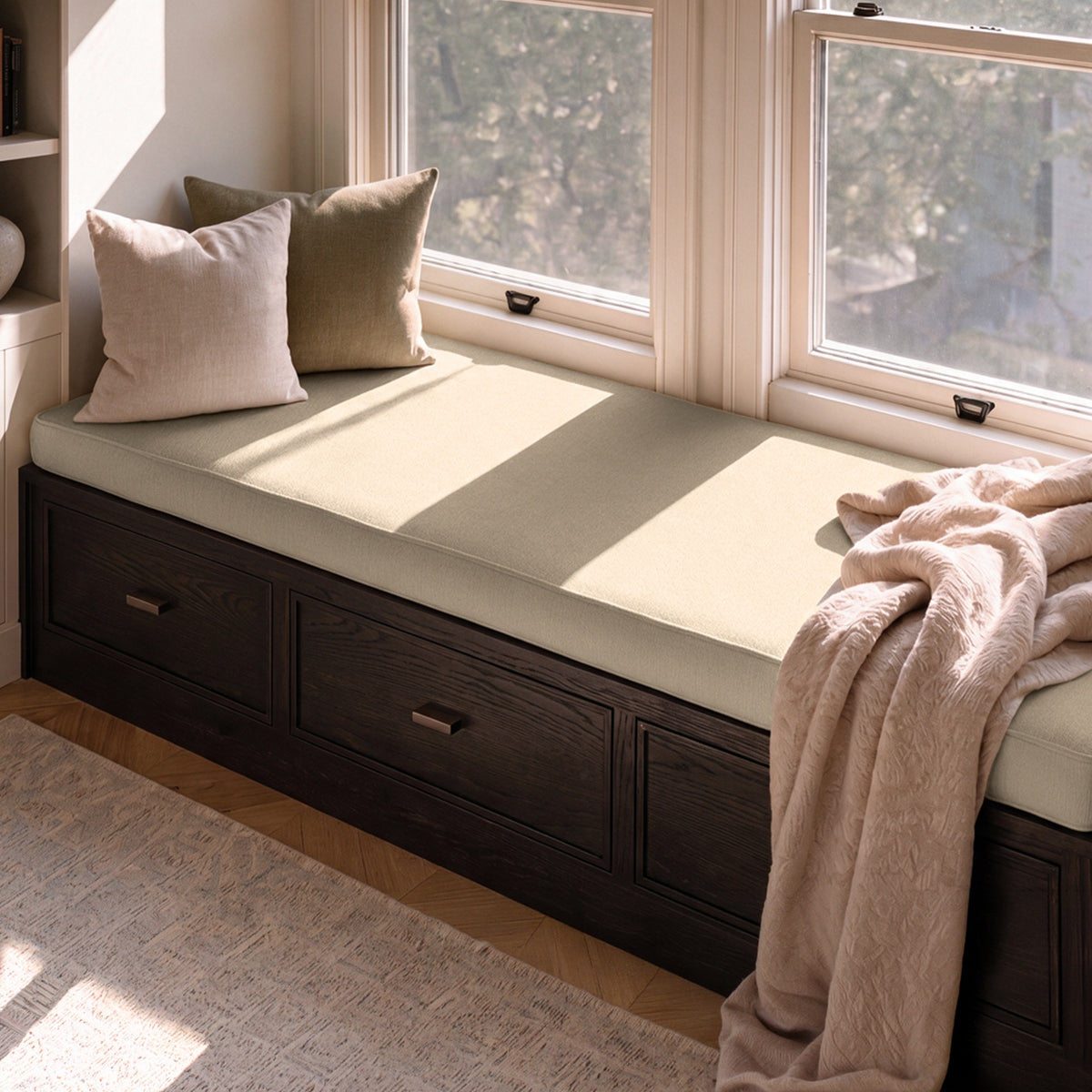 Custom Beige Flat Bench Cushion Cover - RS/3
