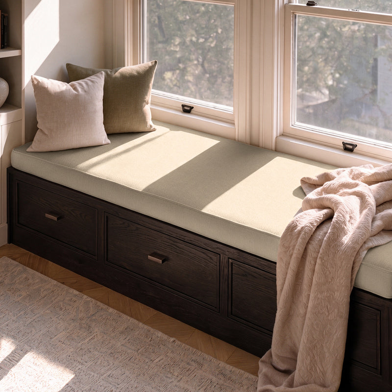 Custom Beige Flat Bench Cushion Cover - RS/3