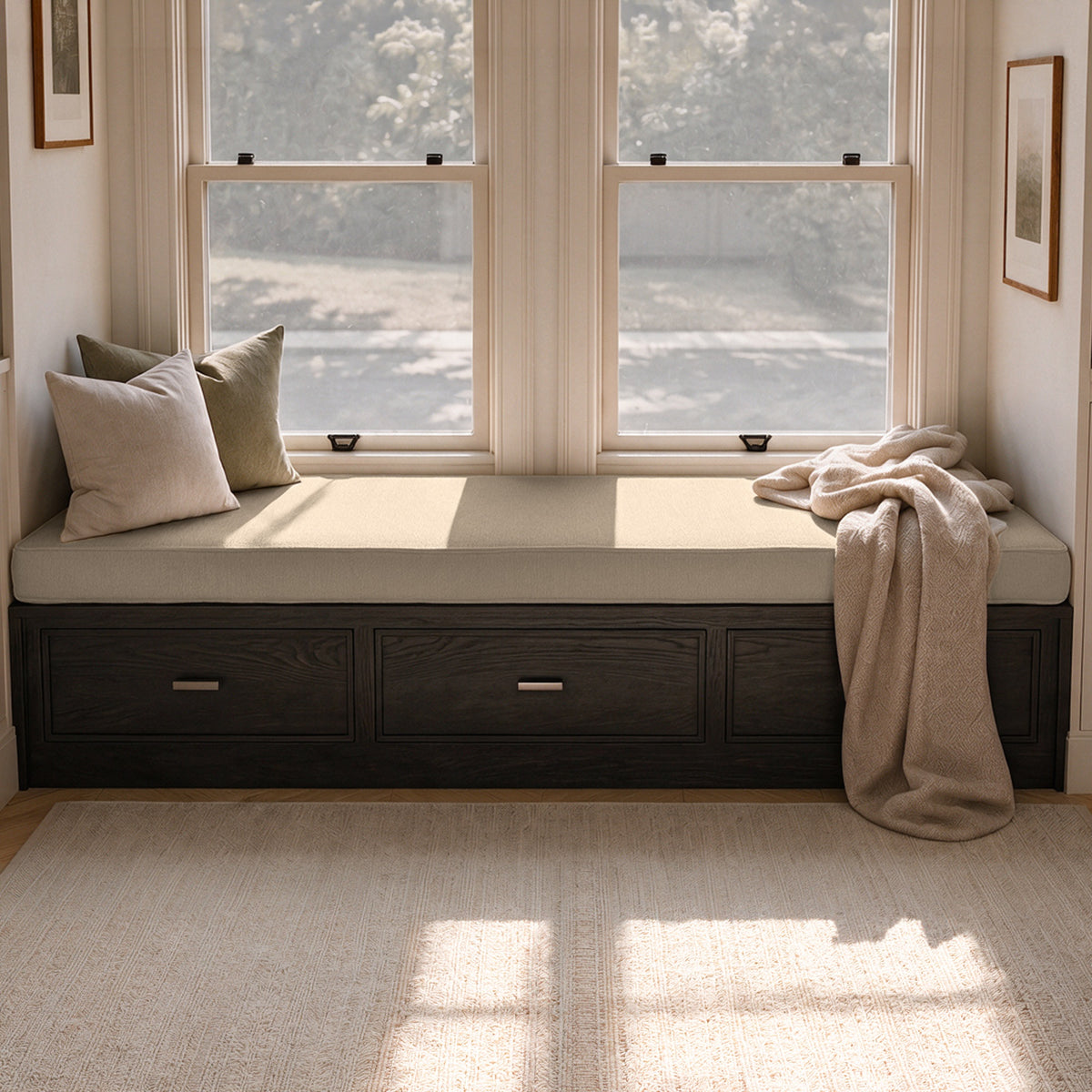 Custom Beige Flat Bench Cushion Cover - RS/3