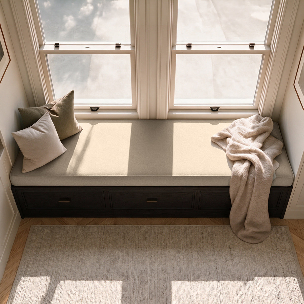 Custom Beige Flat Bench Cushion Cover - RS/3