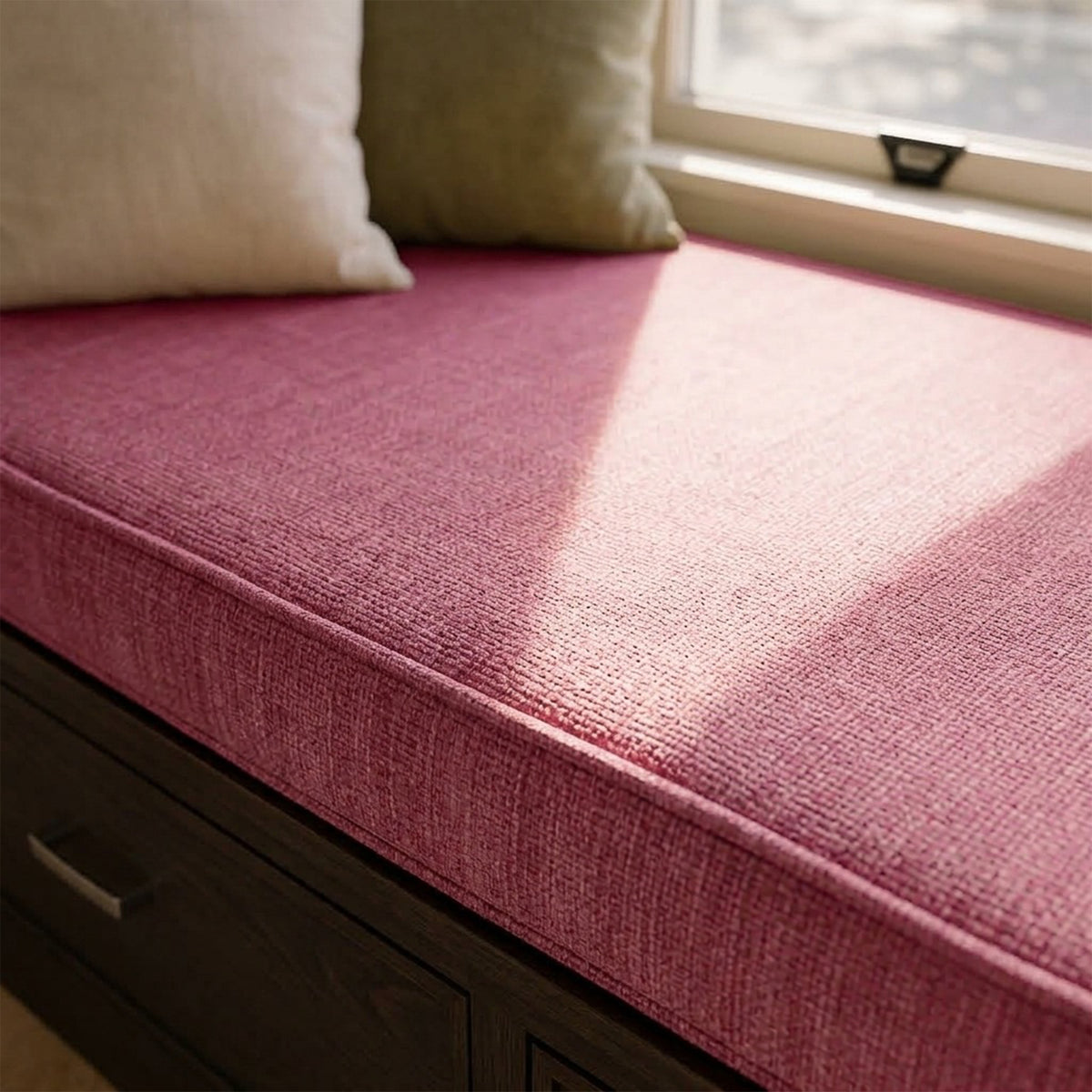 Custom Dusty Rose Flat Bench Cushion Cover - RS/7