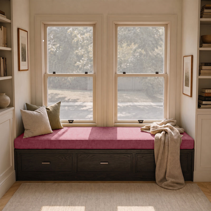 Custom Dusty Rose Flat Bench Cushion - RS/7