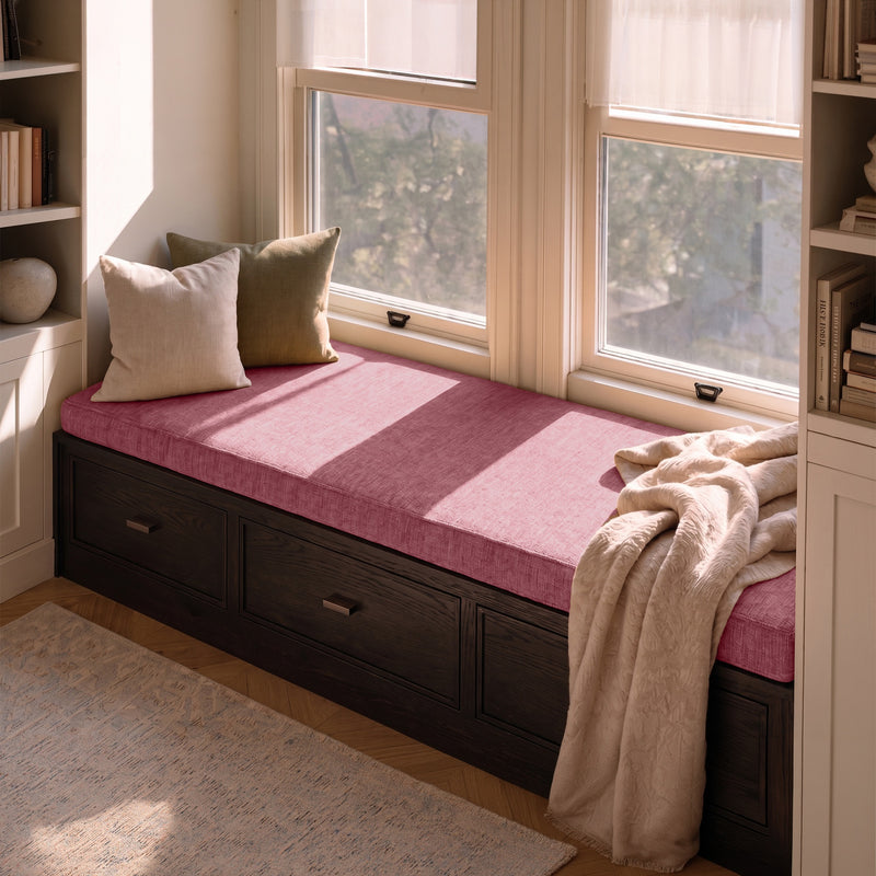 Custom Dusty Rose Flat Bench Cushion Cover - RS/7